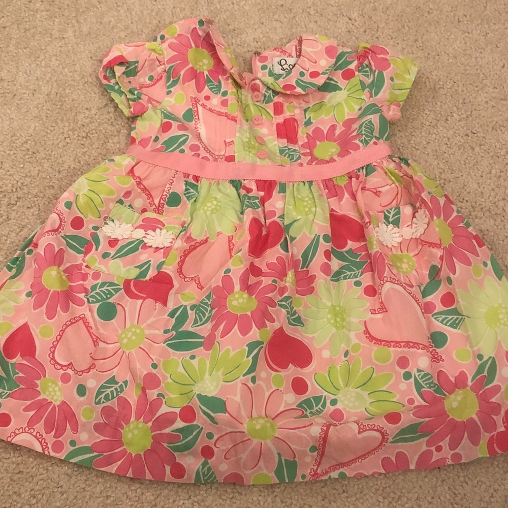 Lilly Pulitzer Pink and Green Floral Dress